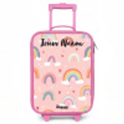 Regenboog - Patroon - Pastel Kinderkoffer - Roze klein -3d