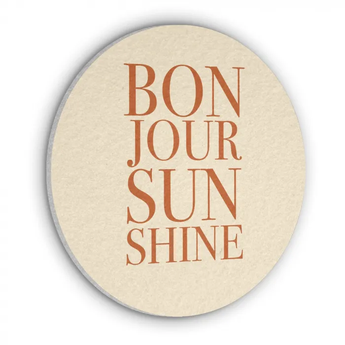 Oranje - Quote - Sun Akoestische PET Vilt - Rond klein -3d