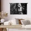 Paard - Schimmel - Portret Wandkleed katoen middel -sfeer1