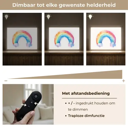 Regenboog - Kinderen - Meisje Light Box met batterij (Wandlamp kind) middel -USP_dimbaarNL