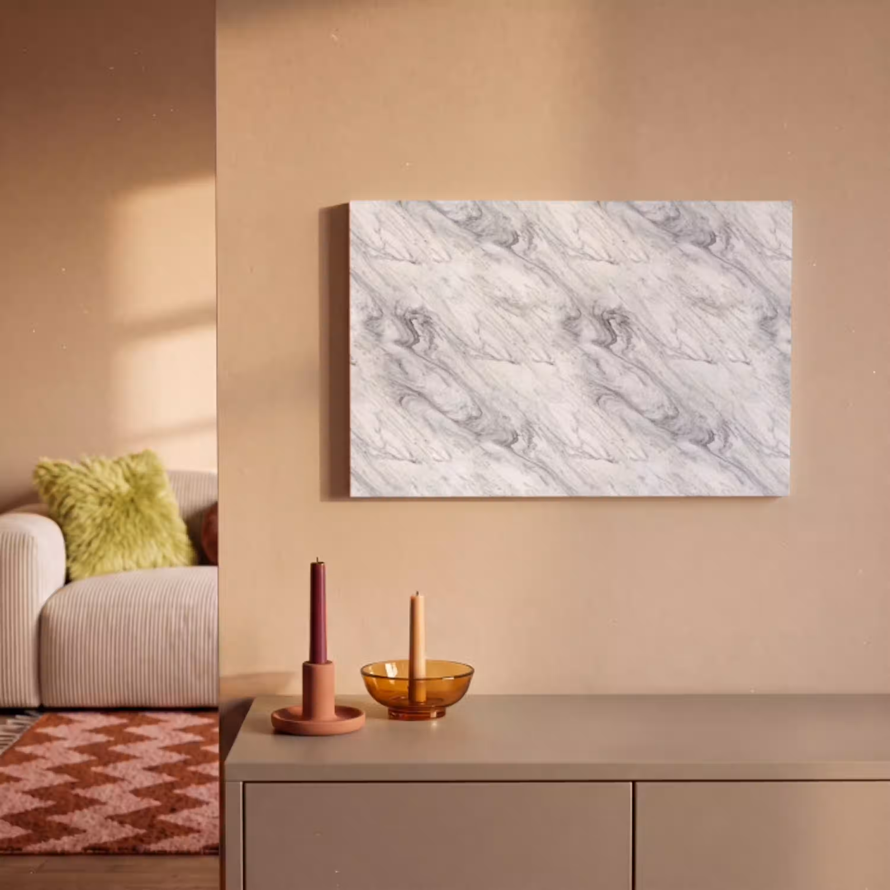 Wervelende - Grijsstructuur - Marmer - Wit canvas 2cm klein 34 -sfeer1
