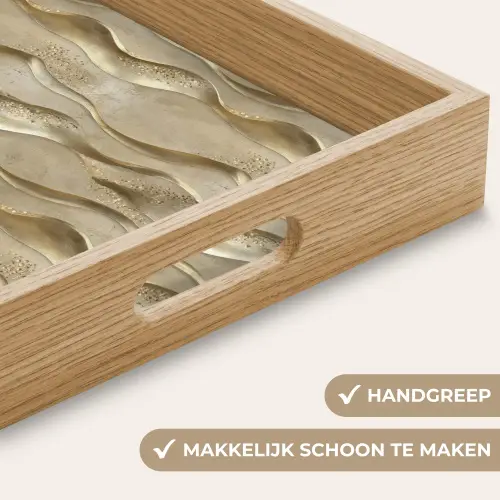 Golven - Patroon - Goud Dienblad Rechthoek middel 911 -USP_HandgreepNL