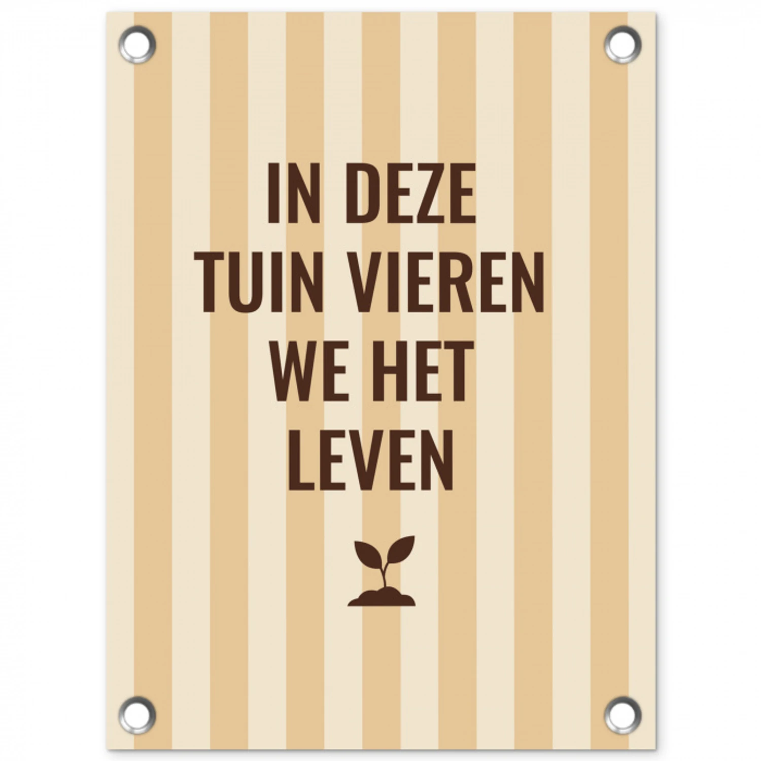 Tuin - Quote - Strepen - Zomer tuinposter los doek klein -3d
