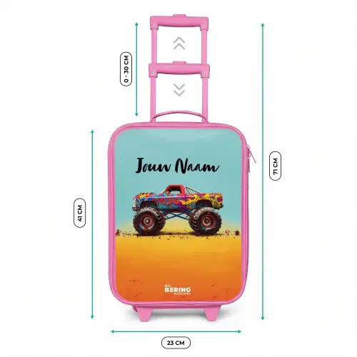 Monstertruck met Graffiti Print in het Zand Kinderkoffer - Roze klein -productfoto_formaten
