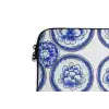Cirkels - Bloemen - Blauw laptophoes neopreen klein 279 -detail
