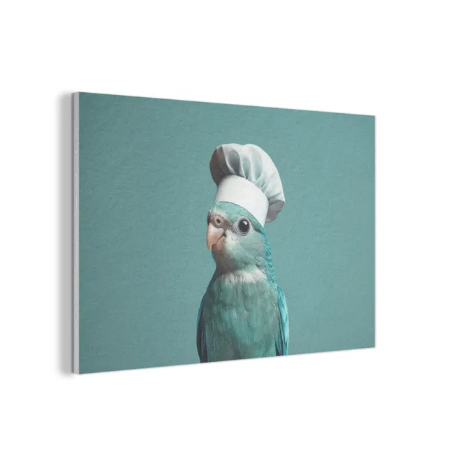 Akoestisch schilderij - Parkiet - Vogel - Koksmuts - Cute