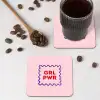 Grl pwr - Roze - Kader onderzetter kurk middel -sfeer2