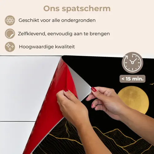Rivier - Goud - Maan - Vogels keuken achterwand spatscherm klein -spatscherm_NL