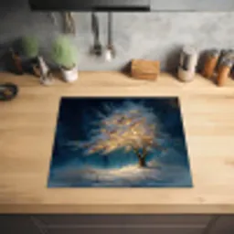 Levensboom - Nacht - Donker - Blauw Inductie beschermer vinyl 3mm middel -sfeer5