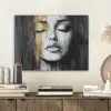 Gezicht - Vrouw - Penseelstreken - Abstract PET vilt klein -sfeer1