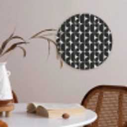 Modern - Geometrisch - Zwart Akoestische PET Vilt - Rond klein 838 -sfeer3
