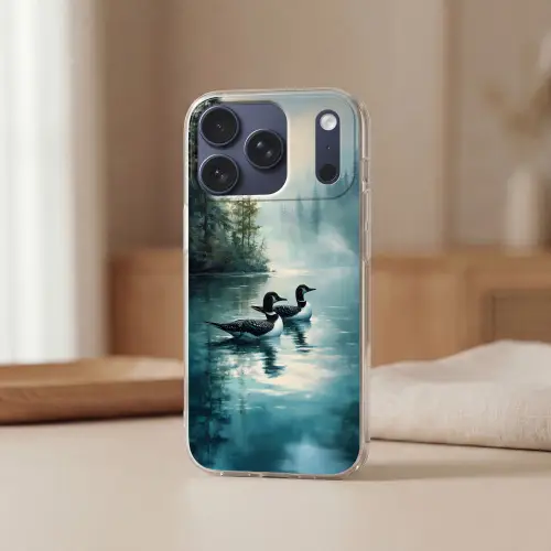 Bos - Water - Eenden - Mistig Telefoonhoesje iPhone 17 Pro klein -sfeer2