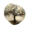 Beige - Abstract - Boom - Goud Wandcirkel Organisch Forex 3mm klein -3d