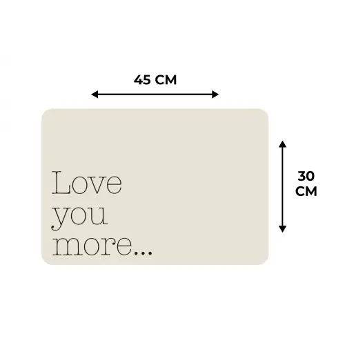 Minimalistisch - Love - Beige Placemat vinyl groot -specs