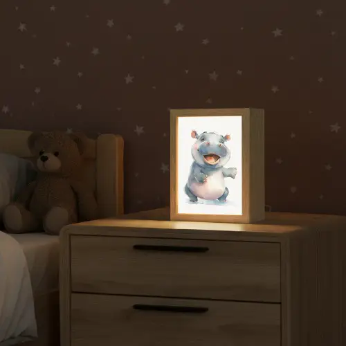 Nijlpaard - Baby dier - Dieren Light Box met kabel klein -sfeer1_kind