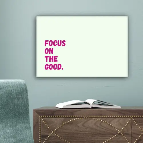 Focus on the good - Beige - Roze canvas 2cm klein -sfeer4