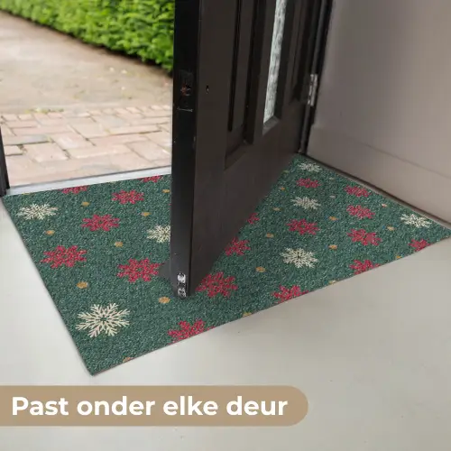 Illustratie - Sneeuwvlokken - Groen Deurmat klein 898 -USP_NL