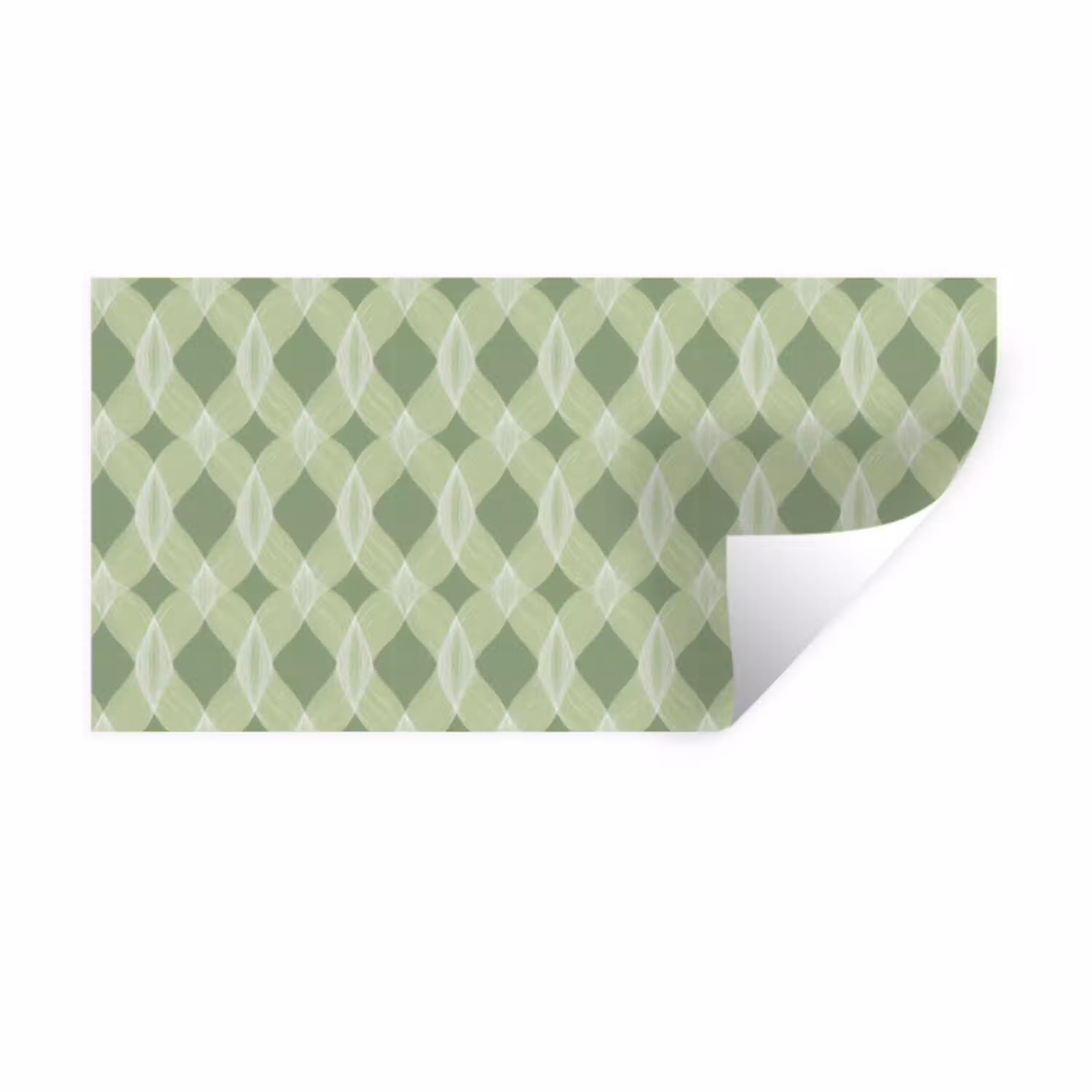 Saliegroen - Geometrisch - Organisch - Traliewerk - Patroon Muursticker klein 287 -3d