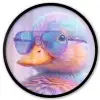 Eend - bril - Pastel Fotolijst rond zonder passe partout klein -3d