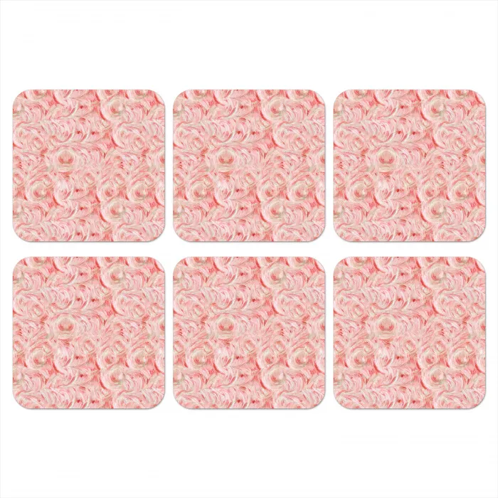 Vloeiend - Olieverf - Roze onderzetter kurk middel 366 -3d