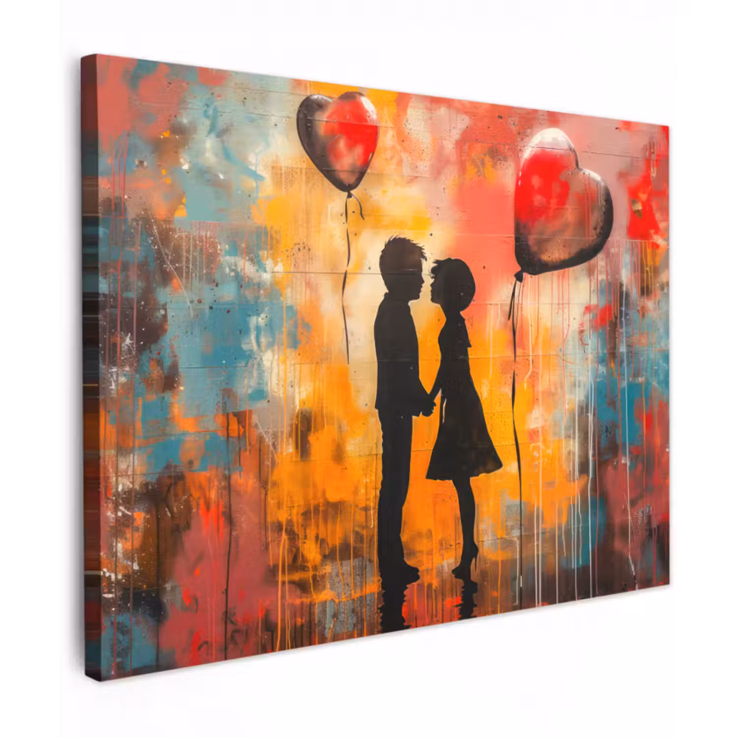 Leinwandbild - Straßenkunst - Liebe - Graffiti - Kunst - Banksy