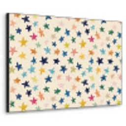 Patroon - Sterren - Kleurrijk Textielframe zwart klein 947 -3d