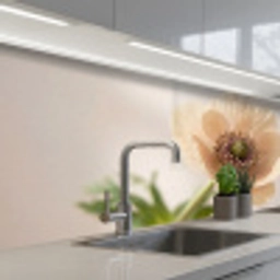 Bloem - Minimalistisch - Groen keuken achterwand 2 middel -3d_schuin