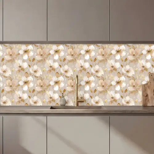 Bloemen - artistiek - Goud keuken achterwand 2 middel 871 zz_3dshopping