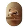 Chocolade - Macarons - Eten - Snoep Wandcirkel Ovaal Glas middel -3d