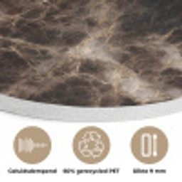 Bruin - Goud - Marmer Akoestische PET Vilt - Rond klein 838 -closeup_NL
