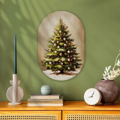 Kerst - Sfeer - Groen Wandcirkel Ovaal Forex klein -sfeer2