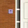 Paars met stippen - Modern Naambord Vierkant klein -sfeer3-XS
