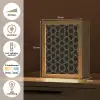 Verweven - Zeshoeken - Zwart - Goud Light Box met kabel (Tafellamp) klein 925 -USP_NL