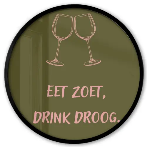 Roze - Groen - Wijn - Quote Fotolijst rond zonder passe partout klein -3d