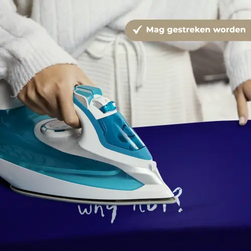 Why not - Blauw - Handgeschreven Wandkleed katoen klein -sfeer9