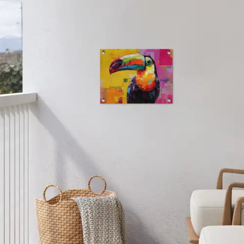 Toeken - Snavel - Kleurrijk - Blokken tuinposter los doek klein -sfeer8