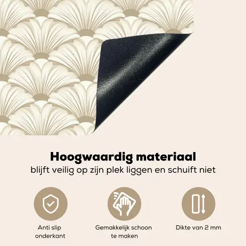 Klassiek - Art - Beige Inductie beschemer met haakjes klein 777 -ky-onderkant-nl