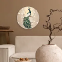 Pauw - Tak - Bloemen Wandcirkel kunststof plaat 5mm dik klein -sfeer1