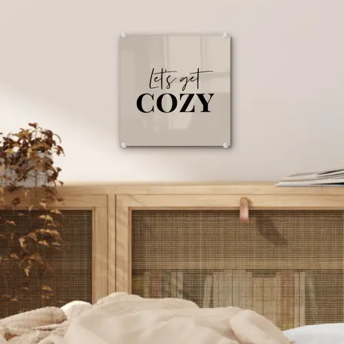 Beige - Winter - Quote - Cozy plexiglas 5mm klein -sfeer4