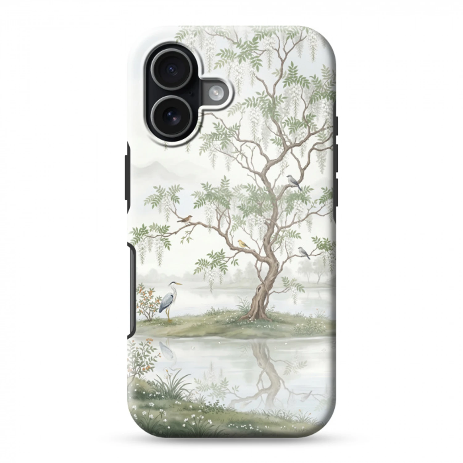Reiger - Landschap - Groen Toughcase MagSafe Apple iPhone 17 klein -3d
