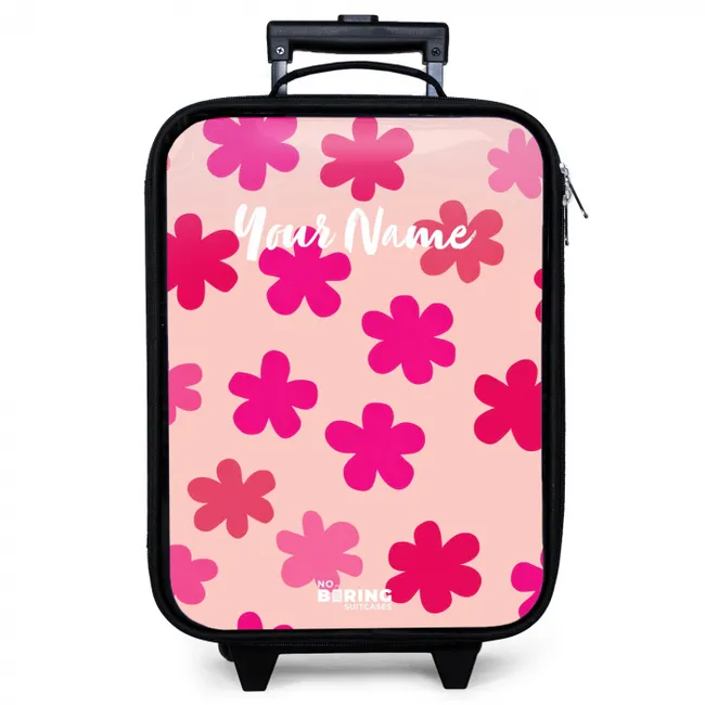 Roze bloemen Kinderkoffer - Zwart klein -zzz_website3d