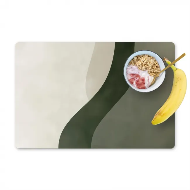 Placemat vinyl - Japandi - Groen - Abstract - Modern