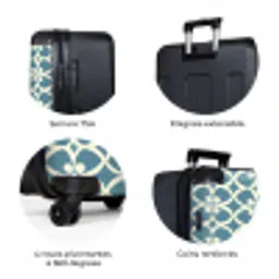 Patroon - Symmetrisch - Blauw NBS - Large koffer - Volwassenen Unisex groot -zzzzzzzbolletjes_FR
