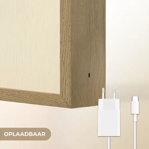 Beige - Lijnen - Golvend -  Abstract Light Box met batterij (Wandlamp) middel -USP_websiteoplaadbaarNL
