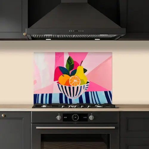 Fruit - Abstracte achtergrond - Roze keuken achterwand spatscherm klein -sfeer1