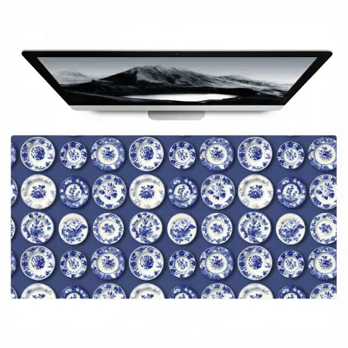 Borden - Floraal - Blauw Muismat XXL klein 681 -zzz3d