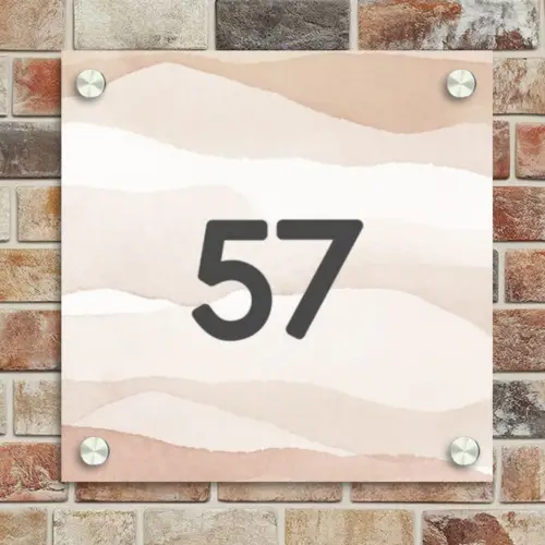 Beige lagen - Traditioneel Naambord Vierkant klein -sfeer2
