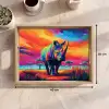 Neushoorn - Zonsondergang - Savanna - Kleurrijk Dienblad Rechthoek middel -USP_Formaat