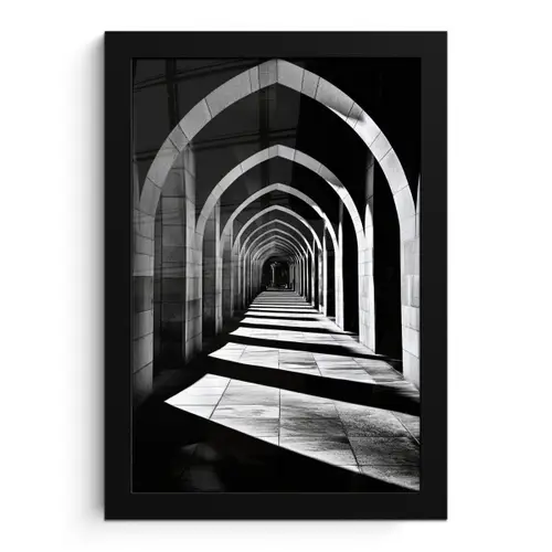 Gang - Bogen - Schaduw - Diepte fotolijst zwart zonder passe partout klein -3d