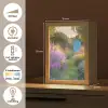Tuinhuisje - Blauw - Bloemen Light Box met kabel (Tafellamp) klein -USP_NL